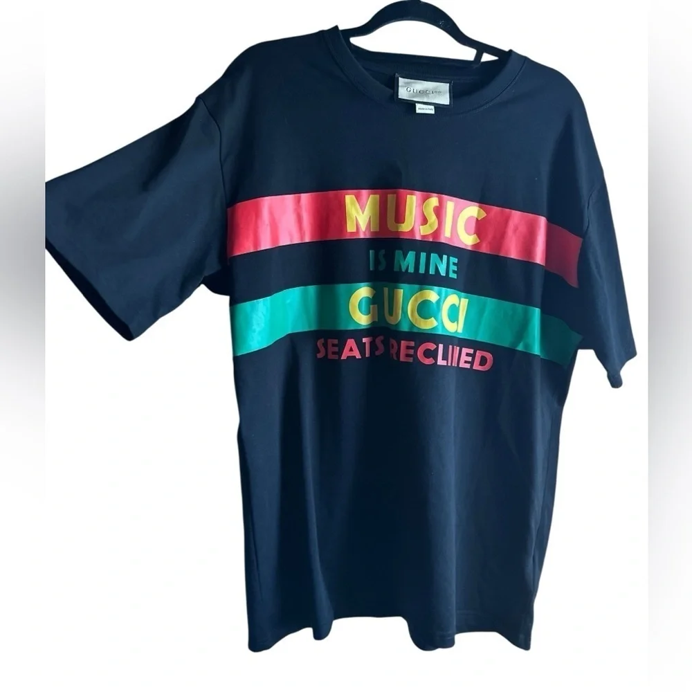 Gucci black Tee with Vibrant Stripes size XL